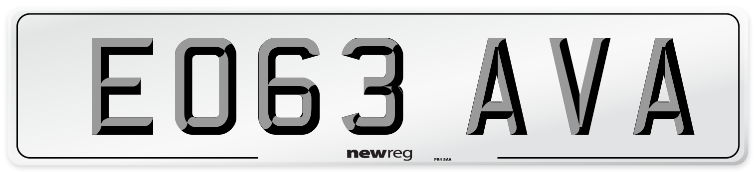 EO63 AVA Number Plate from New Reg